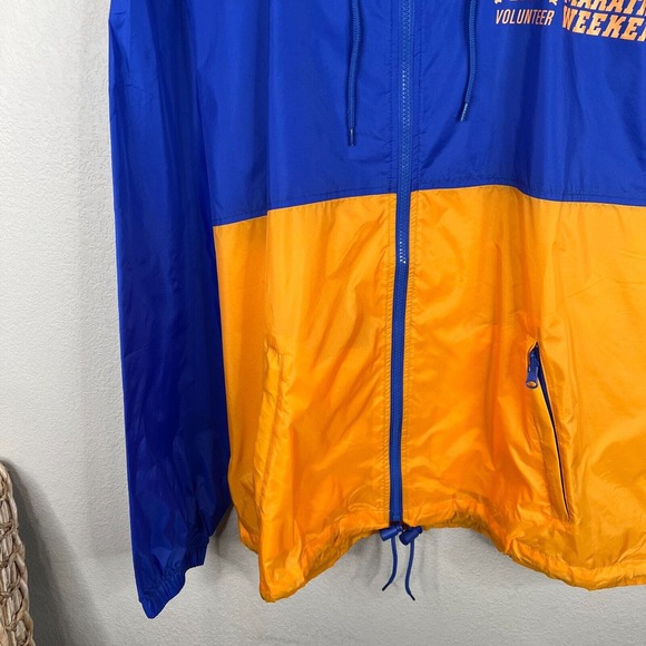 Disney Women Colorblock Marathon Vol Windbreaker Jacket Blue Yellow Size XL Co - Picture 6 of 15